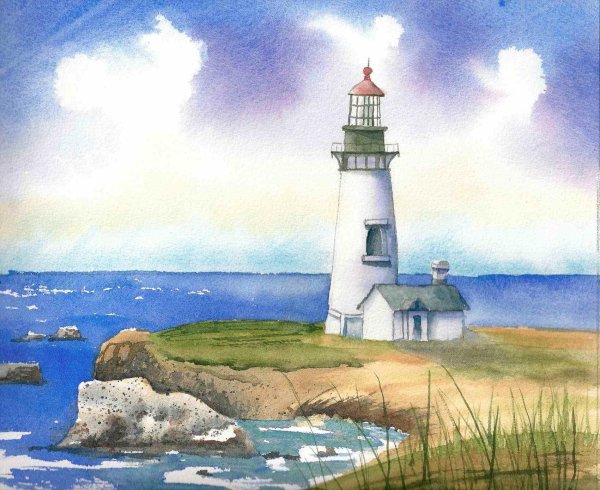 Закат карандашами цветными