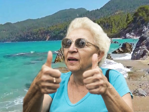 Модные старушки на море