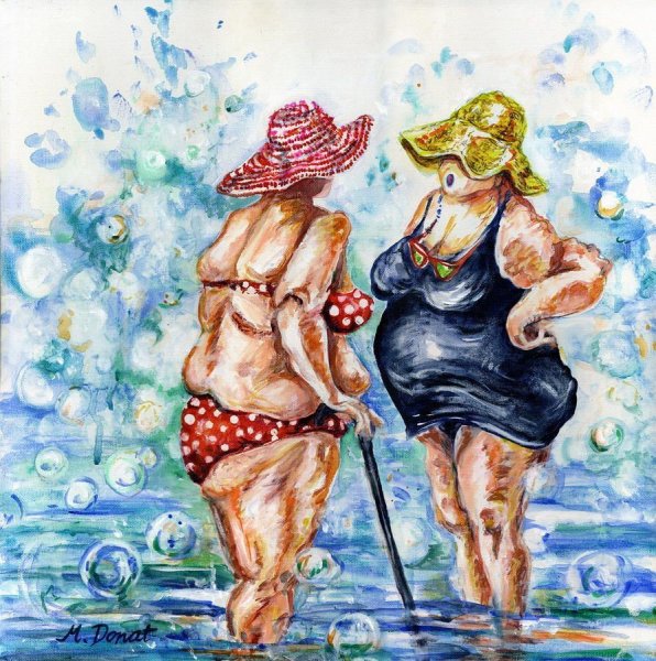 Модные бабушки на пляже