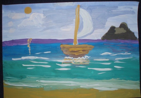 Море рисунок для детей