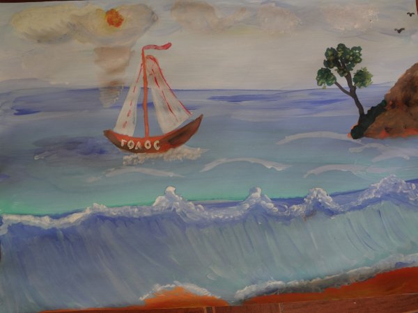 Правополушарное рисование море