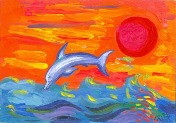 Рисование моря для дошкольников