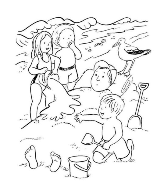 В море. Раскраска