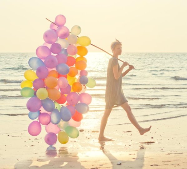 Воздушные шары на пляже