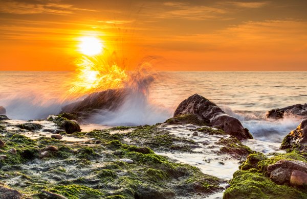 Море закат волны