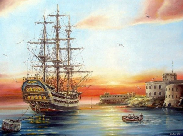 Картина Севастополя парусник