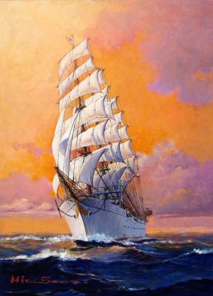 Художник Сычев Алексей море паруса