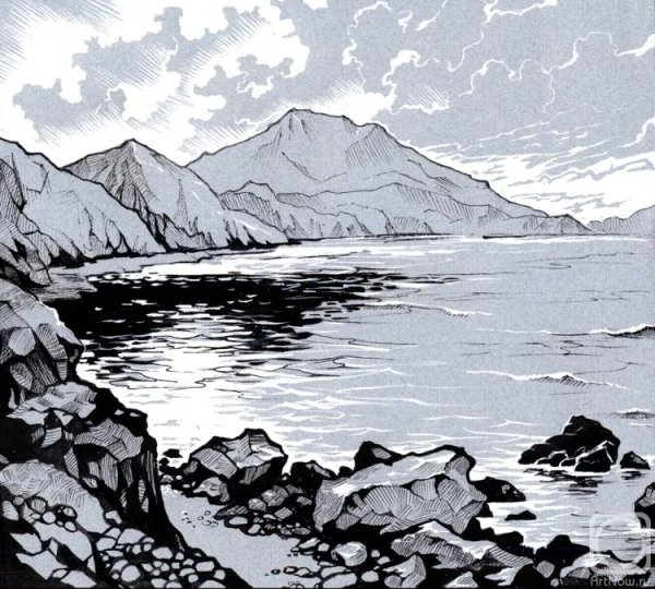 Побережье карандашом