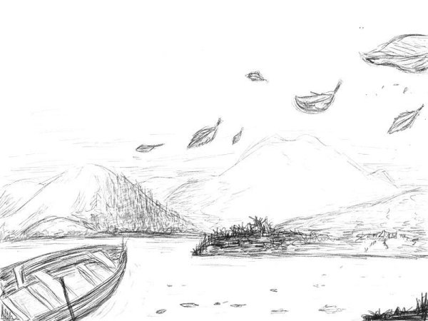 Пейзаж карандашом поэтапно природа