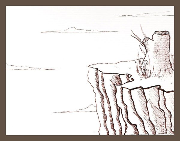 Обрыв карандашом