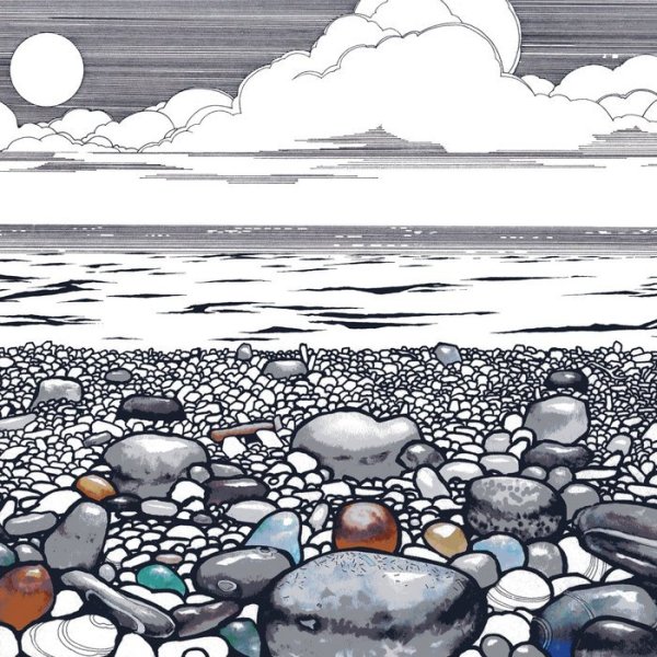 Морской пейзаж в графике