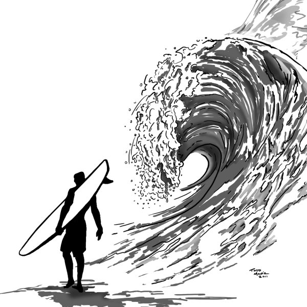 Серфинг иллюстрация
