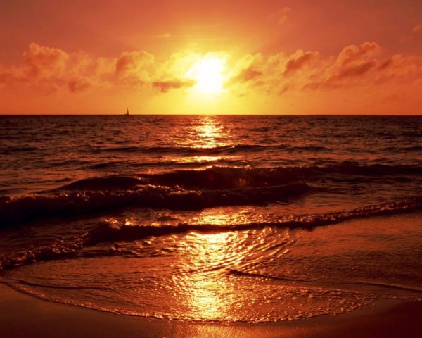 Небо закат море