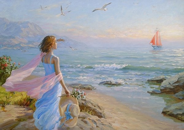 Женщина на обрыве