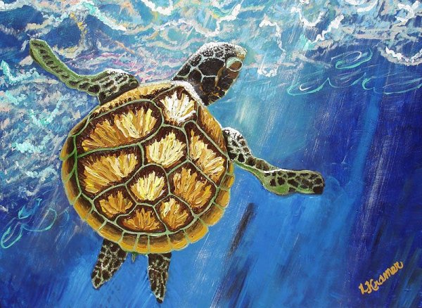 Черепаха маслом