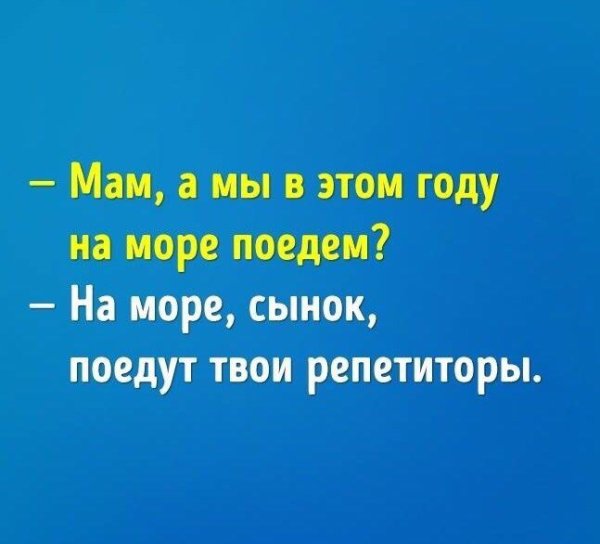 На море поедут твои репетиторы