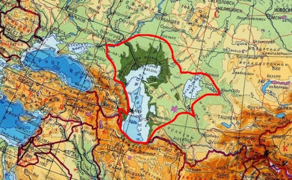 Аральское озеро на карте