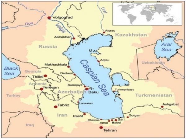 Каспийское море Иран на карте