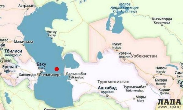 Аральское море и Каспийское море на карте