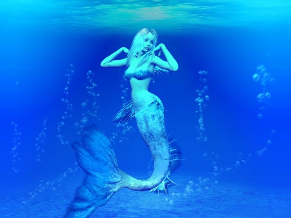 Русалка выныривает из воды