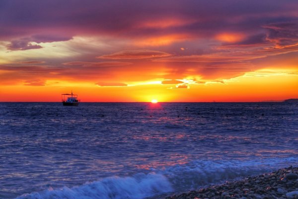 Закат на черном море фото