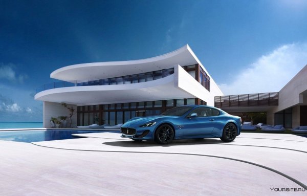 Красивый дом с машиной