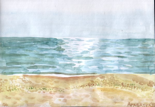 Море карандашом для детей