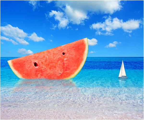 Арбуз на море