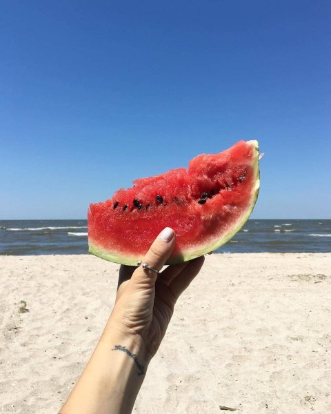 Арбуз на берегу моря