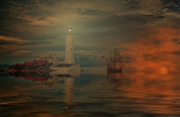 Море Маяк корабль