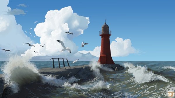 Маяк и корабль