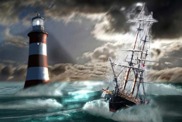 Маяк на острове Герасимова