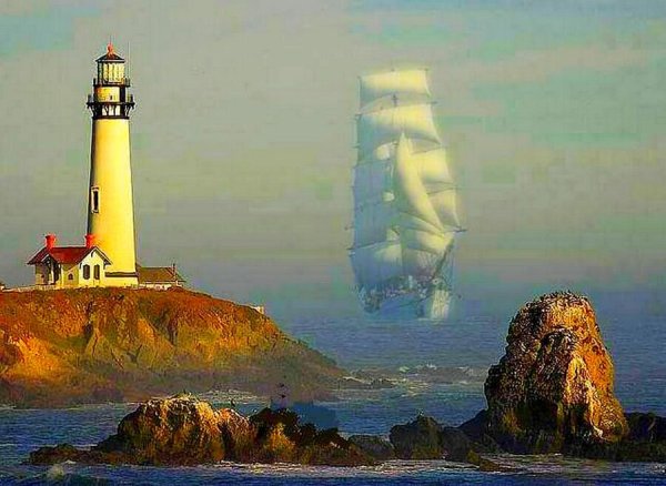 Море Маяк корабль