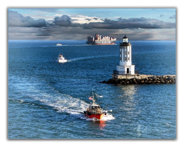 Северное море Маяк шторм