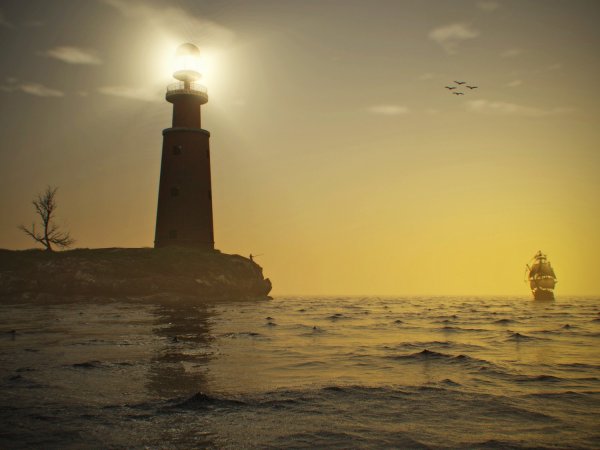 Парусник вдалеке