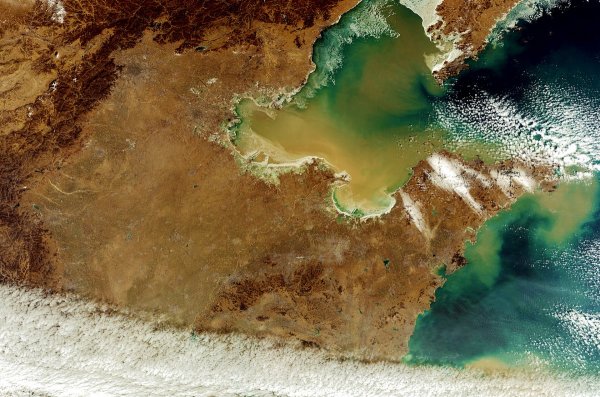 Хуанхэ впадает в желтое море