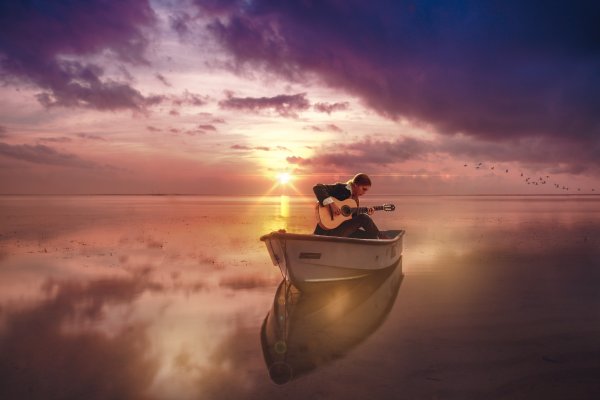 Закат на море