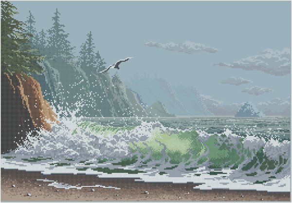 Вышивка морской пейзаж