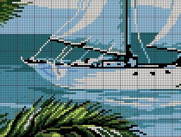 Искусница морской берег вышивка