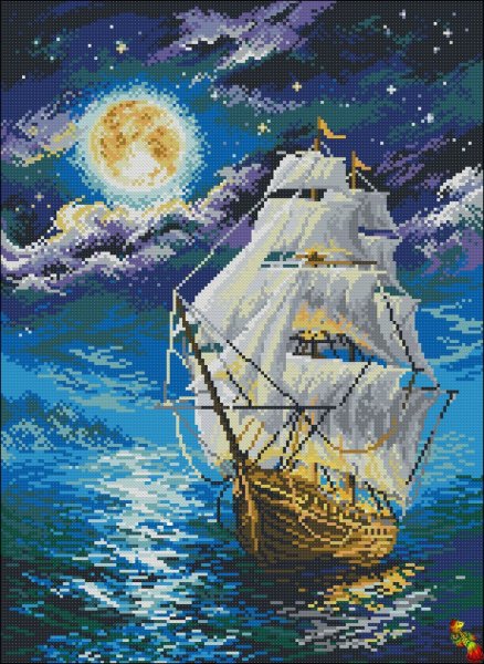 Ланарте вышивка крестом девушка и море