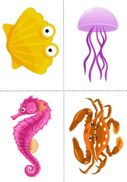 Наклейка морские жители