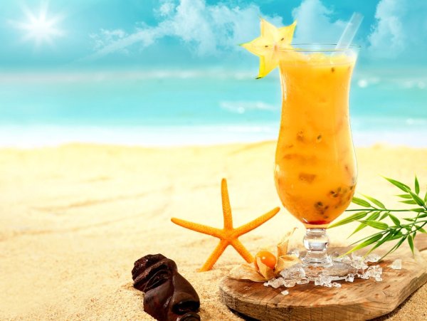Море пляж коктейль
