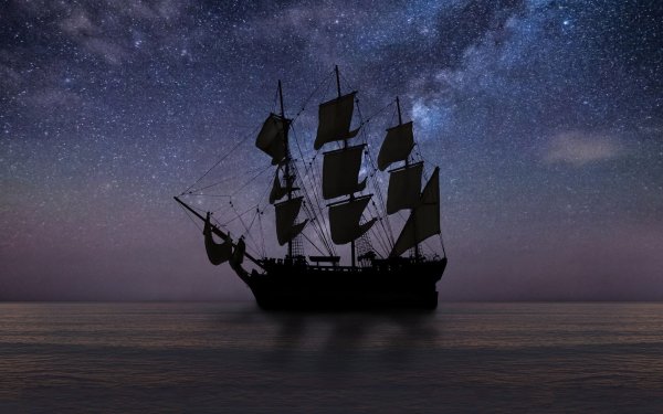 Корабль на темном фоне