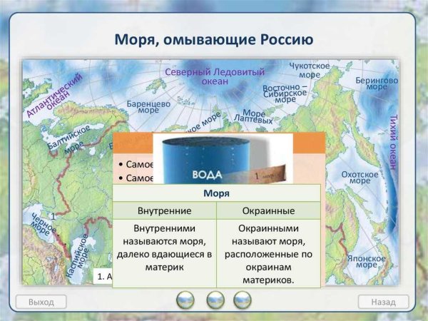 Моря омывающие Россию