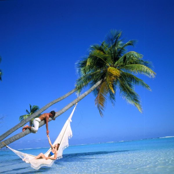 Пляж с пальмами