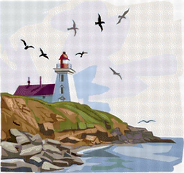 Море Маяк Чайки