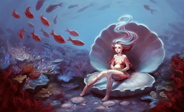 Девушка в ракушке