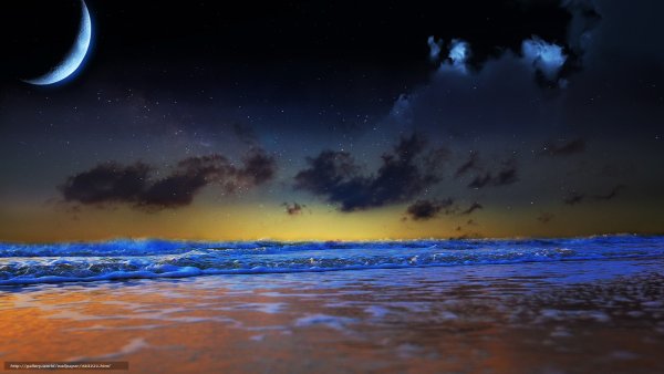 Луна звезды море