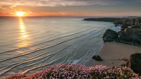 Пляж Bedruthan steps, Корнуолл Англия