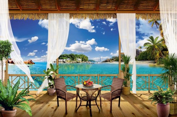 Фотообои веранда VIP а123 392x260см 16л